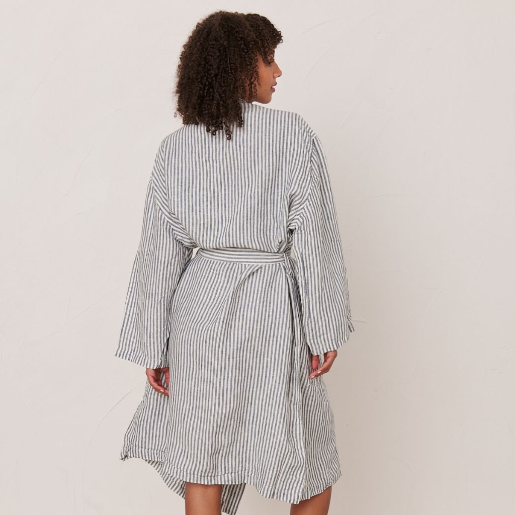 Customized 100% Flax Linen Fabric Solid Dyed striped fabric for Breathable Natural for Clothing