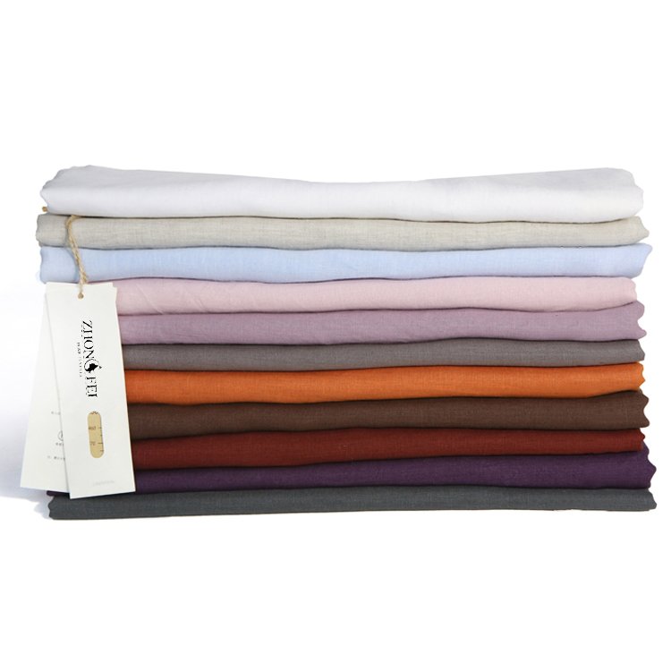 Flax Linen Fabric Make Clothing Bedding Organic Stonewashed French 100% Pure Woven Microfiber Fabric Lightweight BATIK 3-7 Days