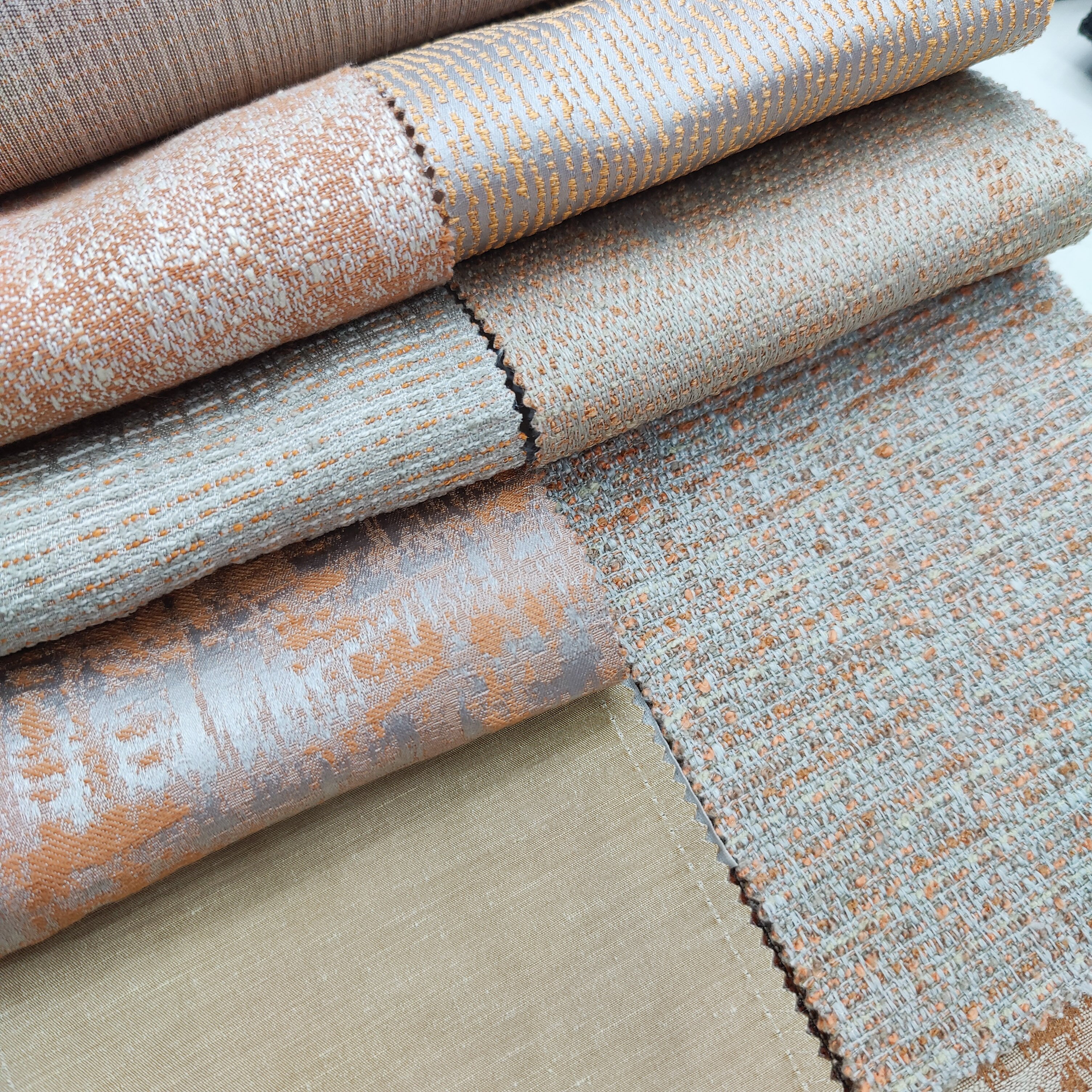 Bomar JLH1709-08 Custom Luxury Linen Cotton Blackout Window Curtains Jacquard Style Dyed Pattern Living Room Upholstery Fabric
