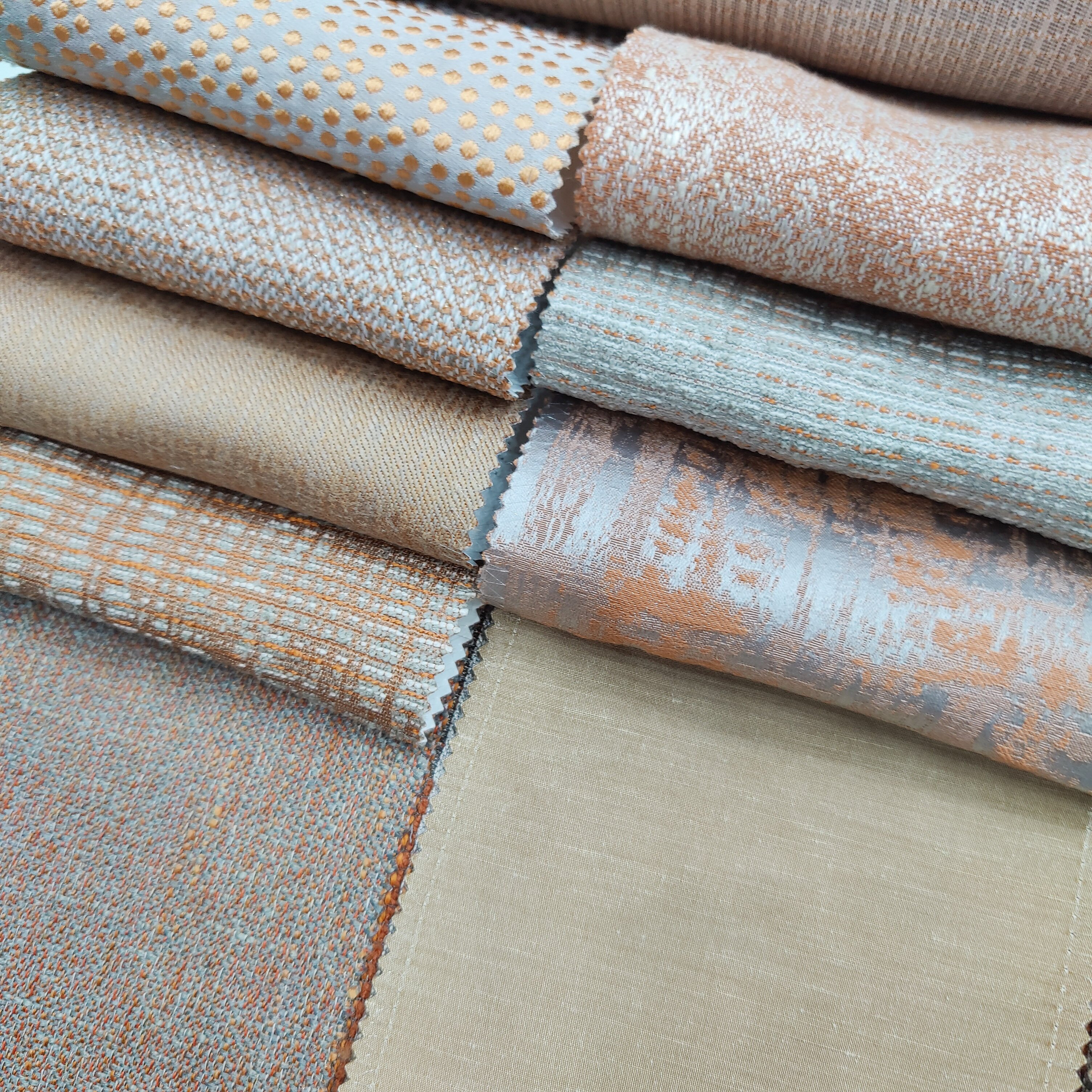 Bomar JLH1709-08 Custom Luxury Linen Cotton Blackout Window Curtains Jacquard Style Dyed Pattern Living Room Upholstery Fabric
