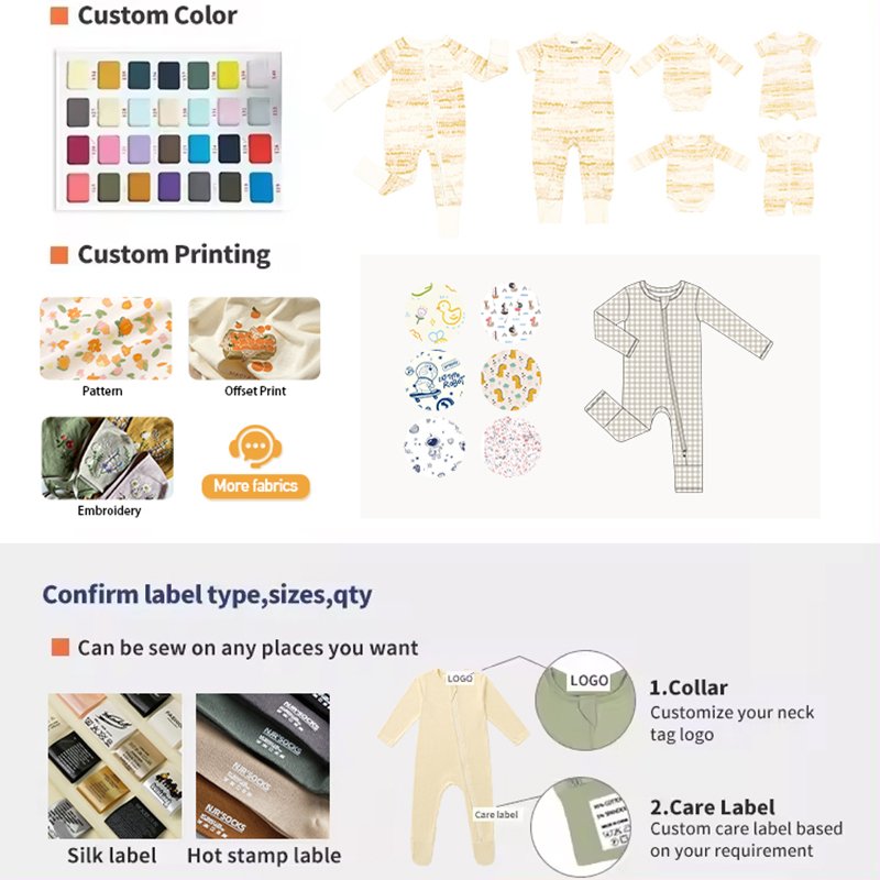 wholesale factory custom organic cotton baby clothes two way zipper soft long sleeves new born baby romper