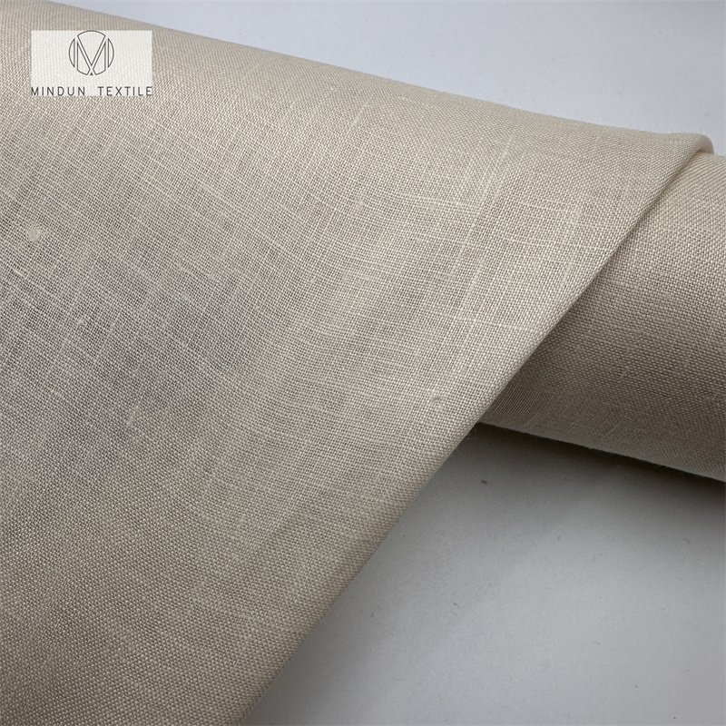 Mindun 100% Linen Fabric Eco Friendly Lightweight Solid Dyed Pure White Woven Plain Fabric Pure Linen For Men's Shirt Dress