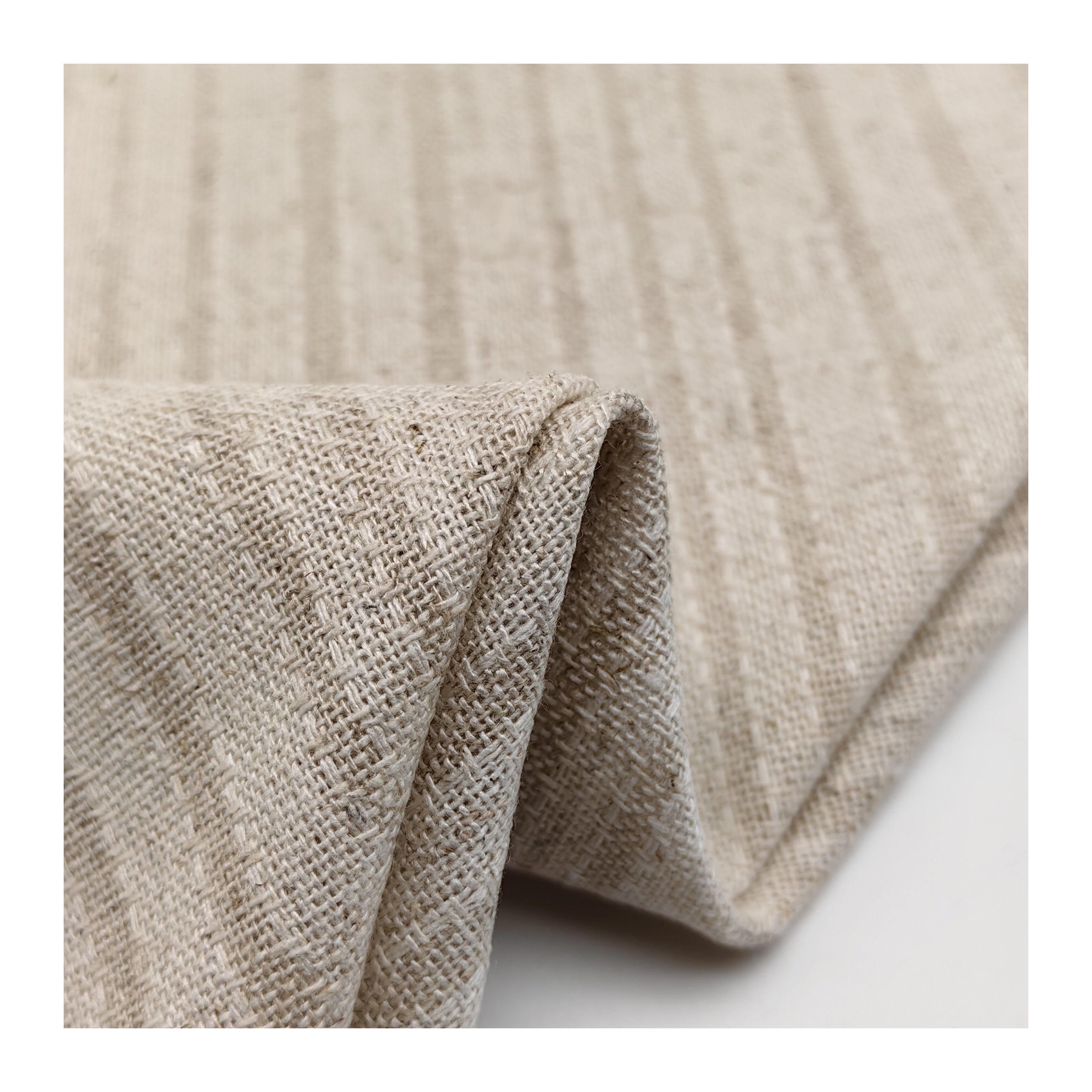 Factory Supplying natural Linen Fabric stripe Woven Fabric 85%Rayon 15% Linen Plain eco-friendly fabric for clothing