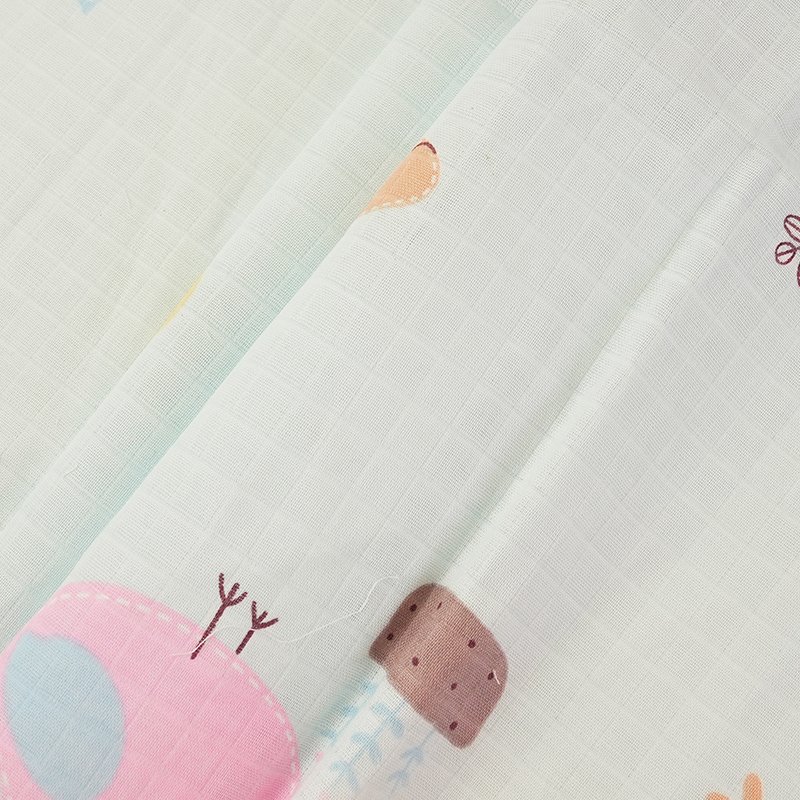 High quality new design woven muslin gauze fabric cartoon custom printed 100 cotton wholesale fabric