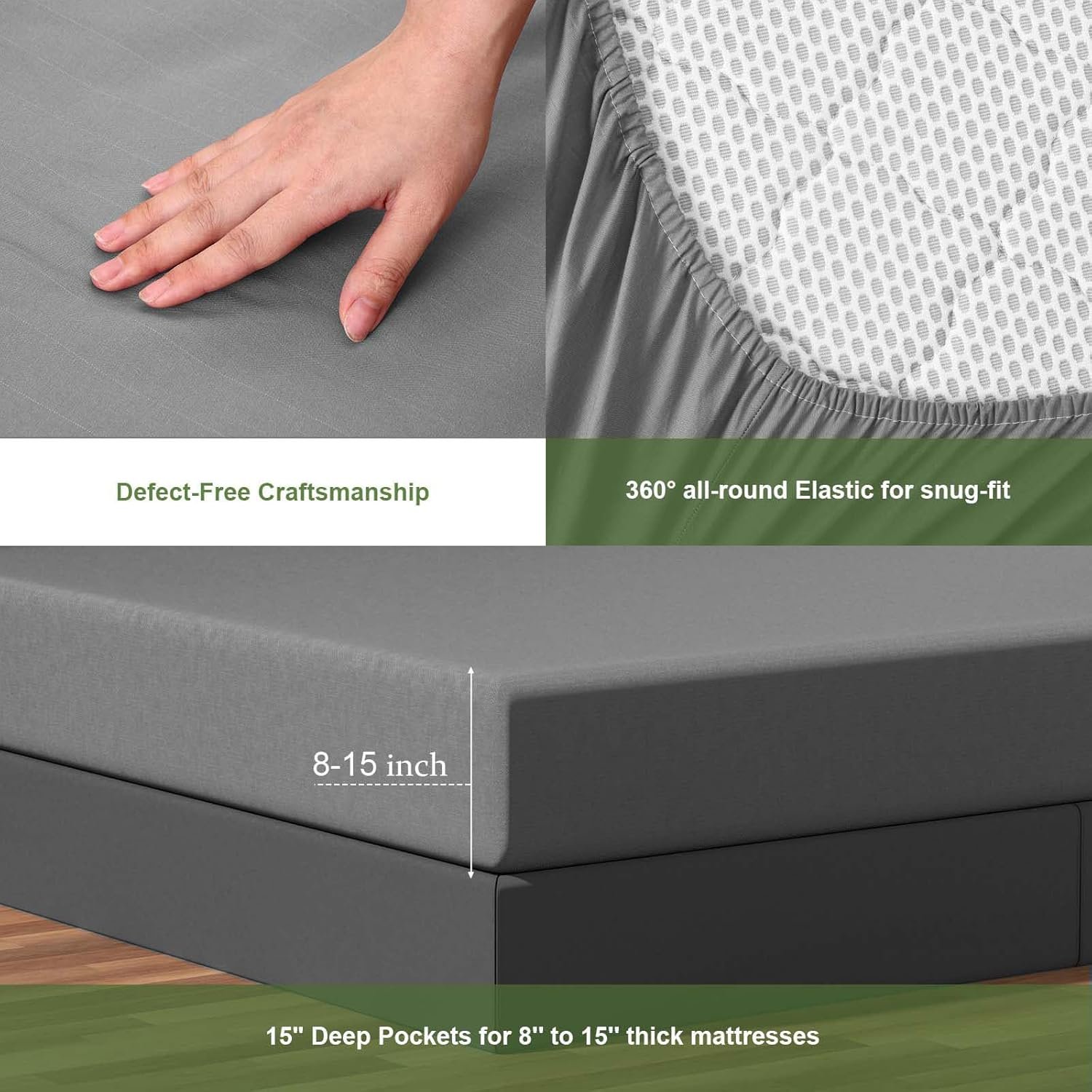 5% Conductive Silver Fiber Grounding fitted bed sheets Organic Bamboo grounding mattress cover