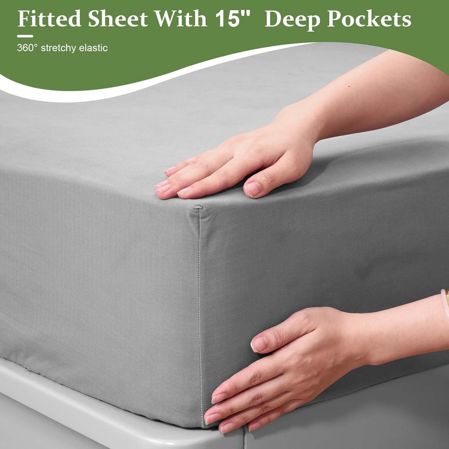 5% Conductive Silver Fiber Grounding fitted bed sheets Organic Bamboo grounding mattress cover