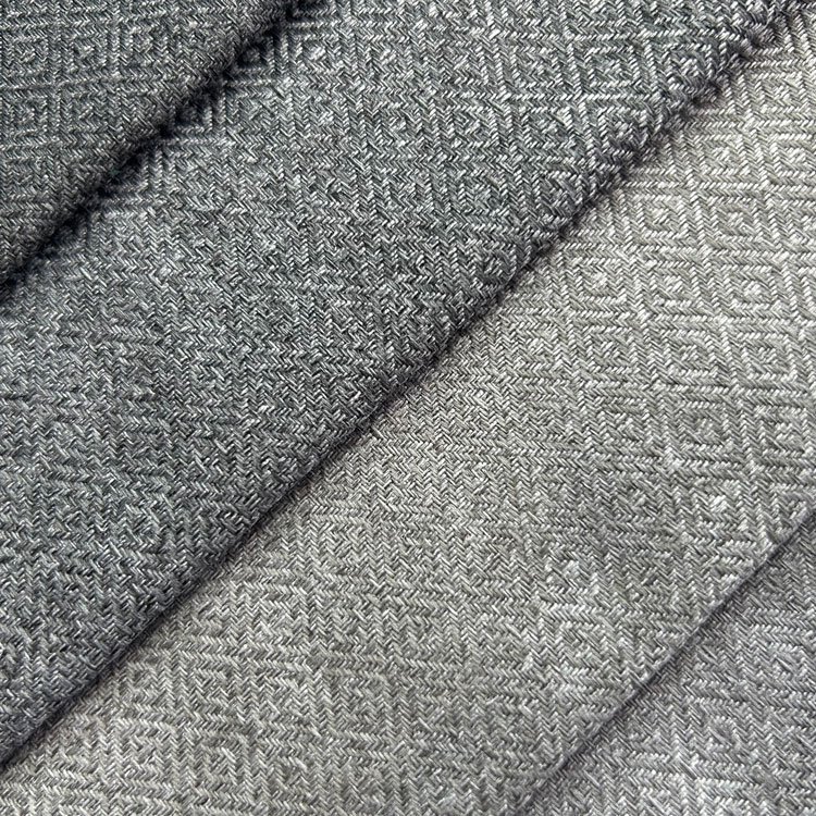 Hot Sale 100% Polyester Linen Fabric uk Rhombic Sofa Linen Colour For Salelinen Sofa Covers