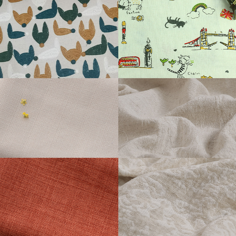 Quality Wholesale 265-275Gsm, Dress Shirt Cloth Organic Washed Soft Cotton Linen Fabric Curtain Beige Woven Fabric/