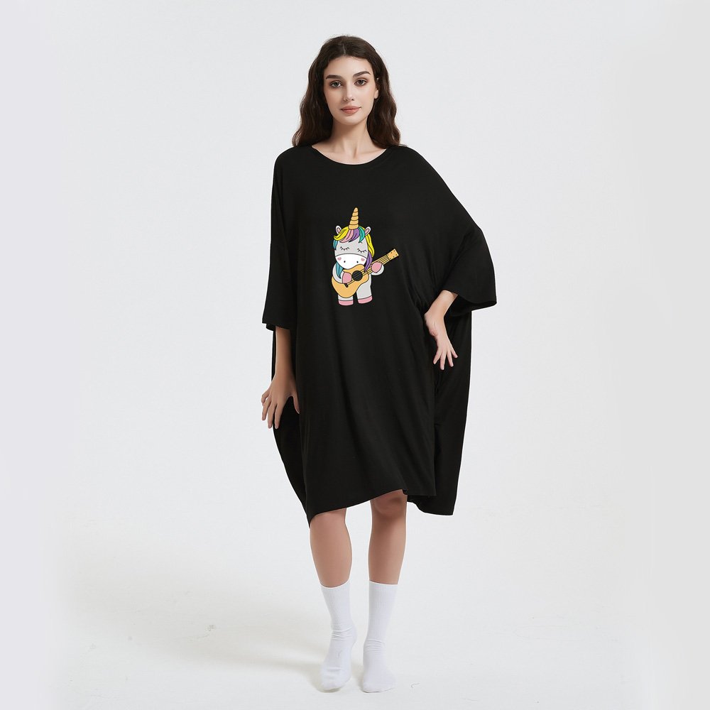 China factory oversized bamboo sleep tee adult large sleep tee big teeth night dresses for woman one size summer nightgown women