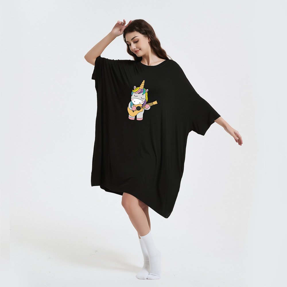 China factory oversized bamboo sleep tee adult large sleep tee big teeth night dresses for woman one size summer nightgown women