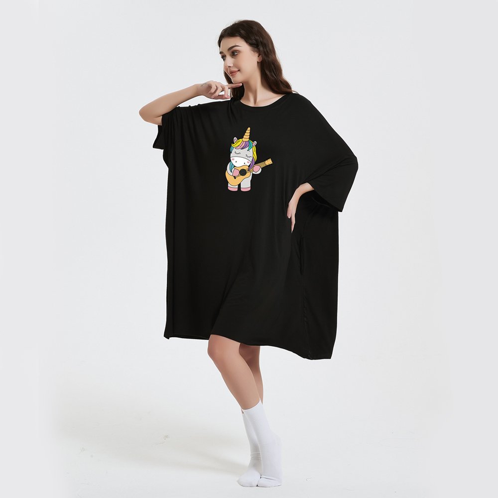 China factory oversized bamboo sleep tee adult large sleep tee big teeth night dresses for woman one size summer nightgown women