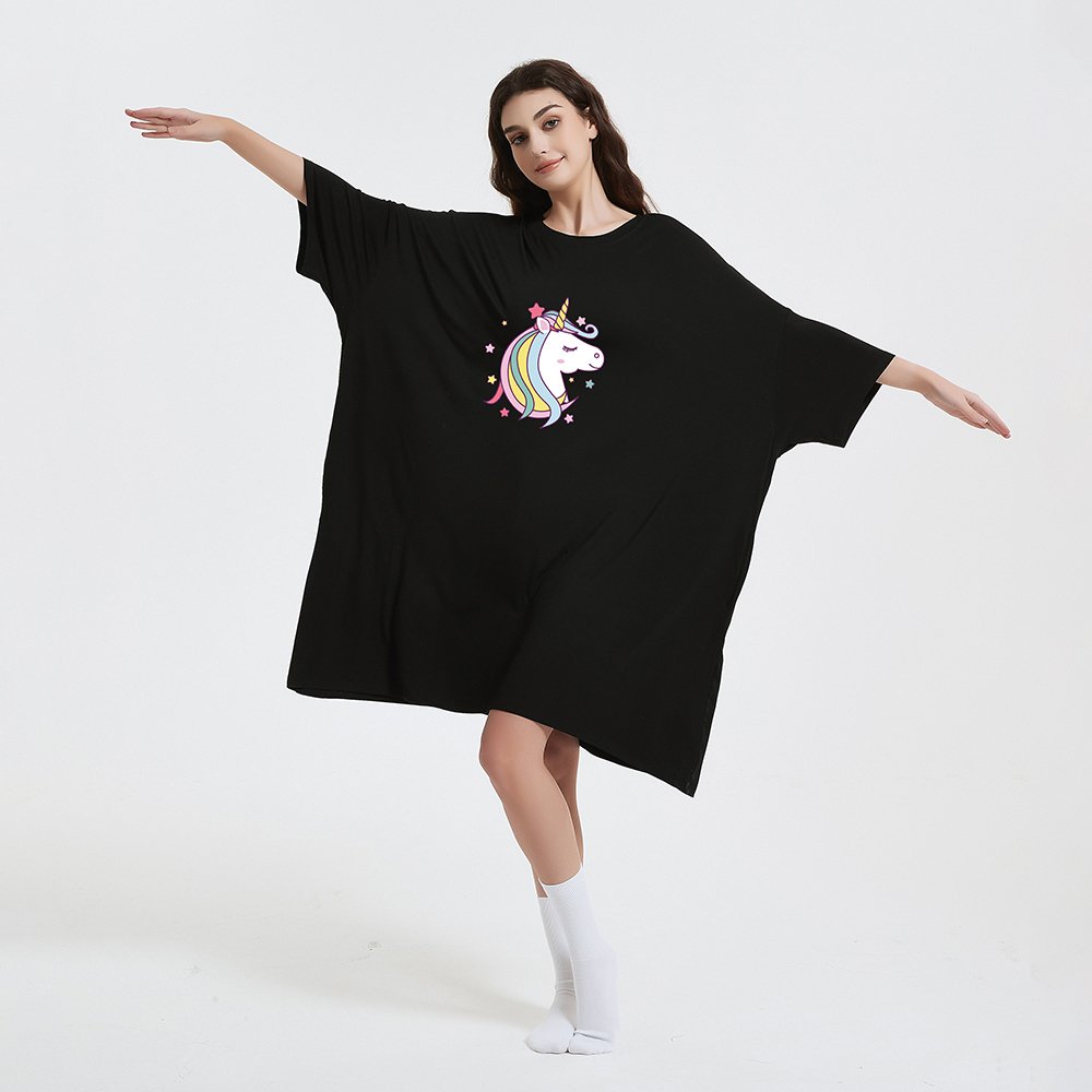 China factory oversized bamboo sleep tee adult large sleep tee big teeth night dresses for woman one size summer nightgown women