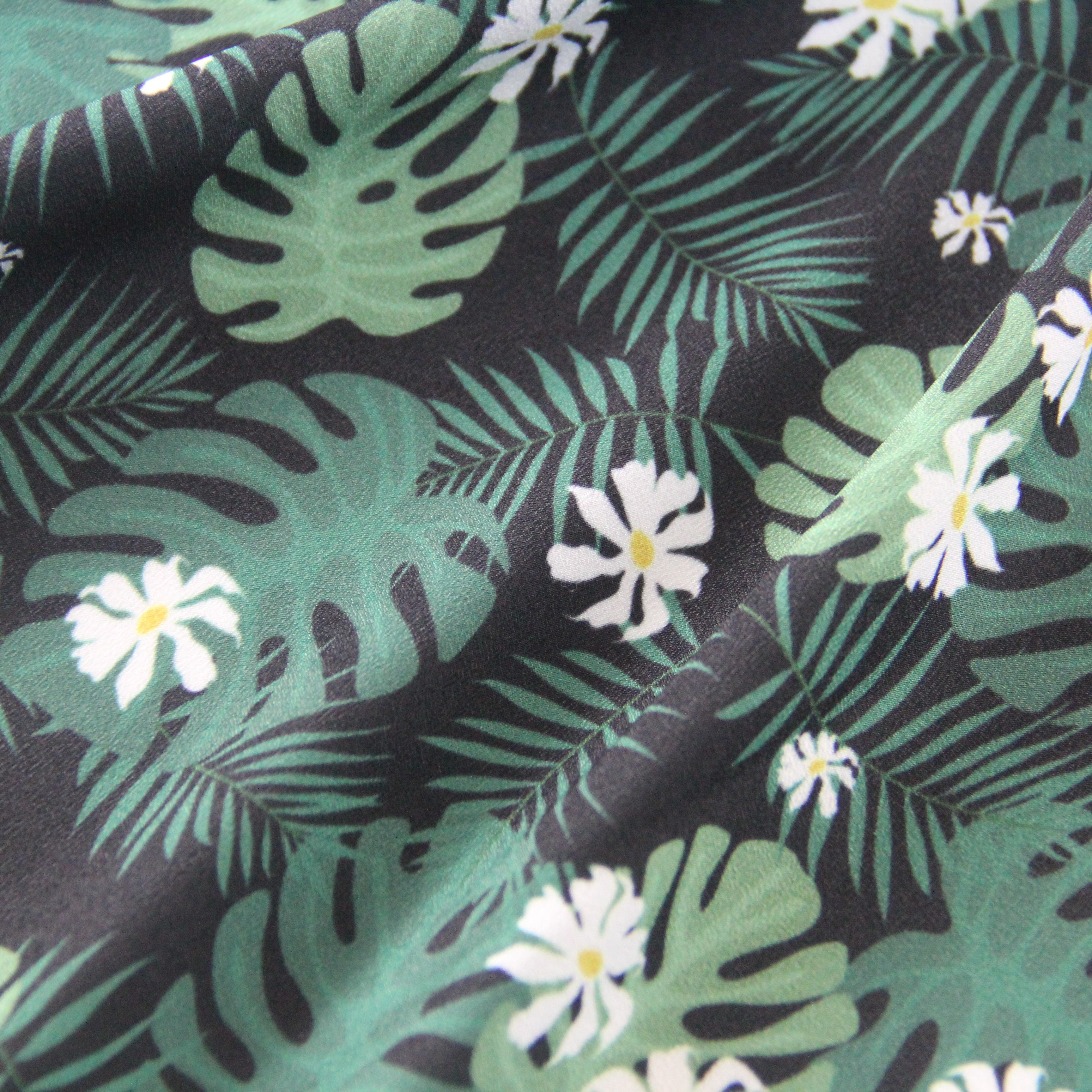 Custom fabric printing 100% polyester 130gsm soft faille crepe fabric polynesian tribal printed fabrics for dress
