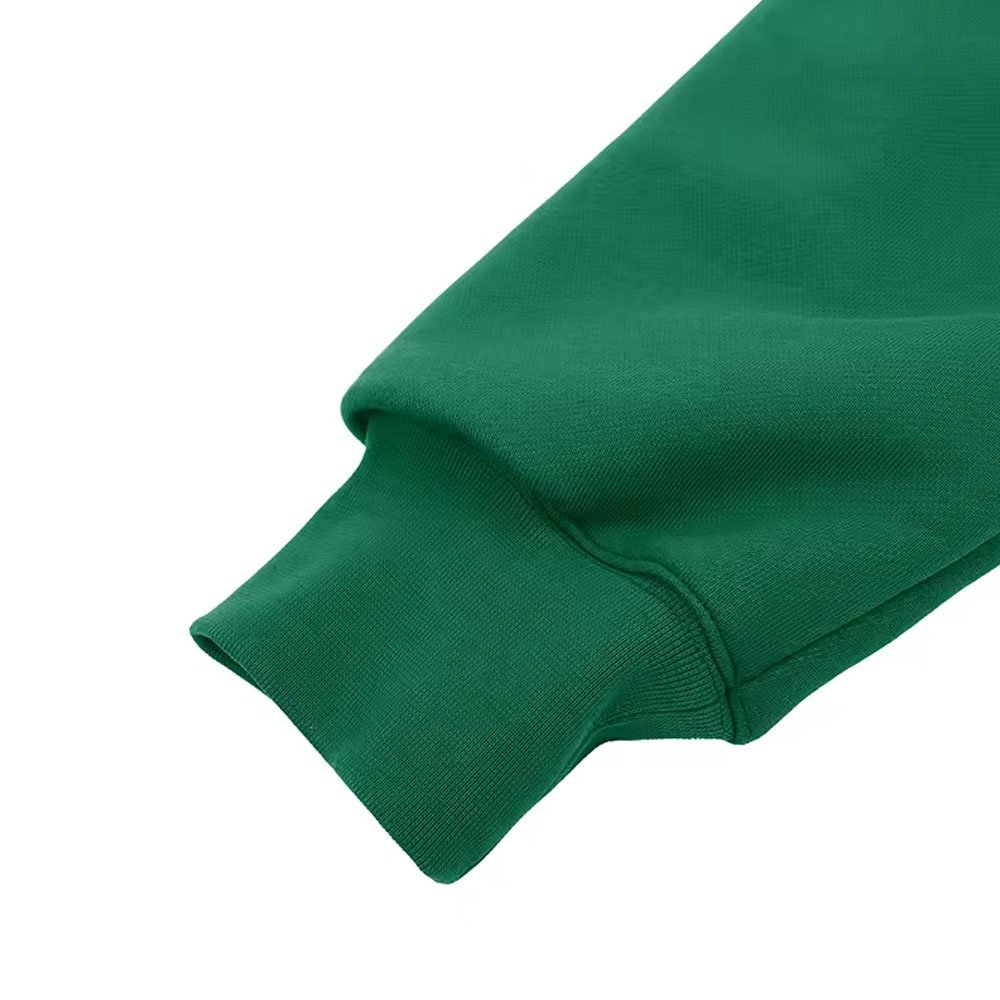 High Quality 100% Cotton Fleece Knitting Custom Logo Men's Oversized Plain Unisex Long Heavyweight Green Color Hoodie Sweatshirt