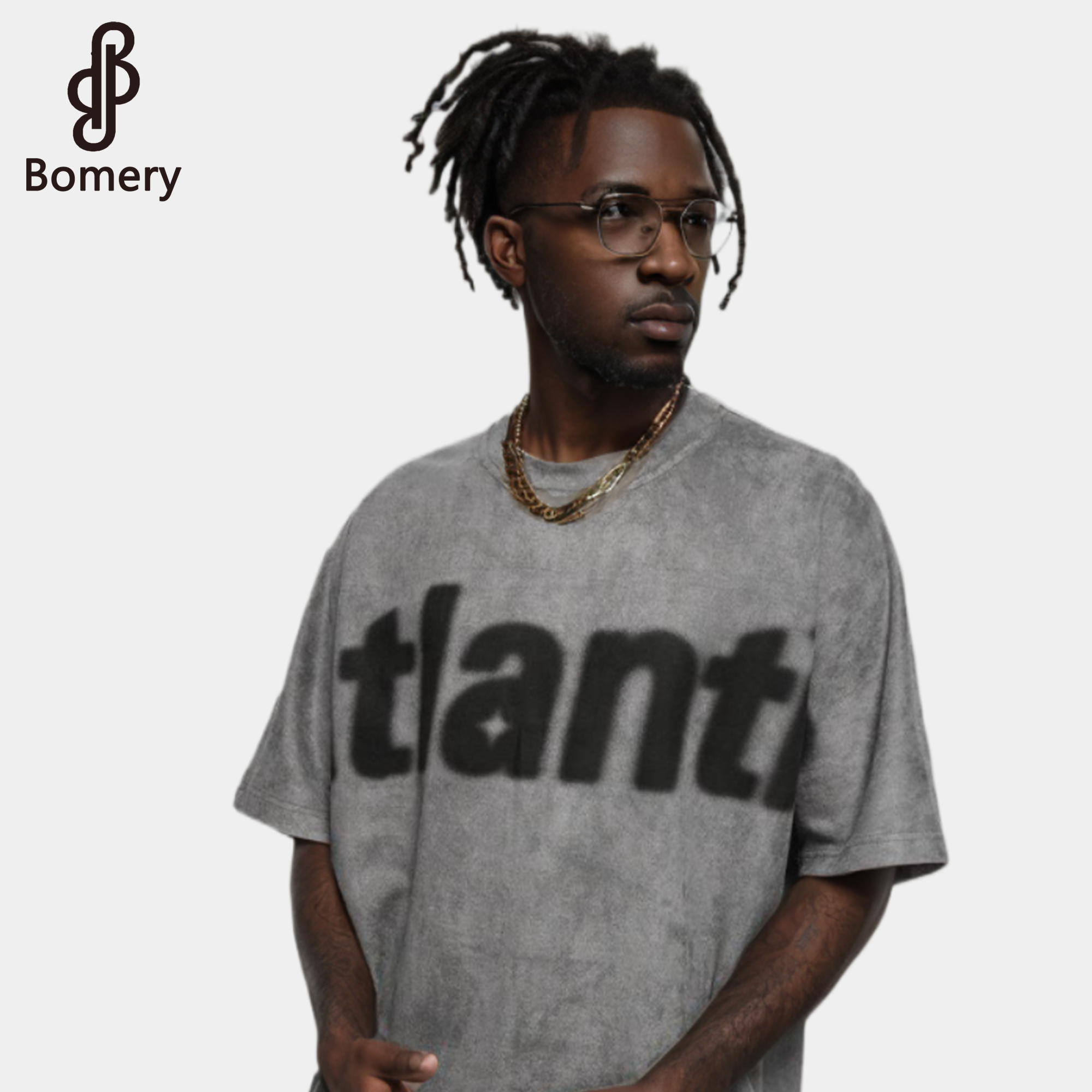 Bomery Men's Casual T-shirts High Quality Woven Fabric Long Length Short Sleeves Loose Fit Comfortable Daily Wear Summer Outings