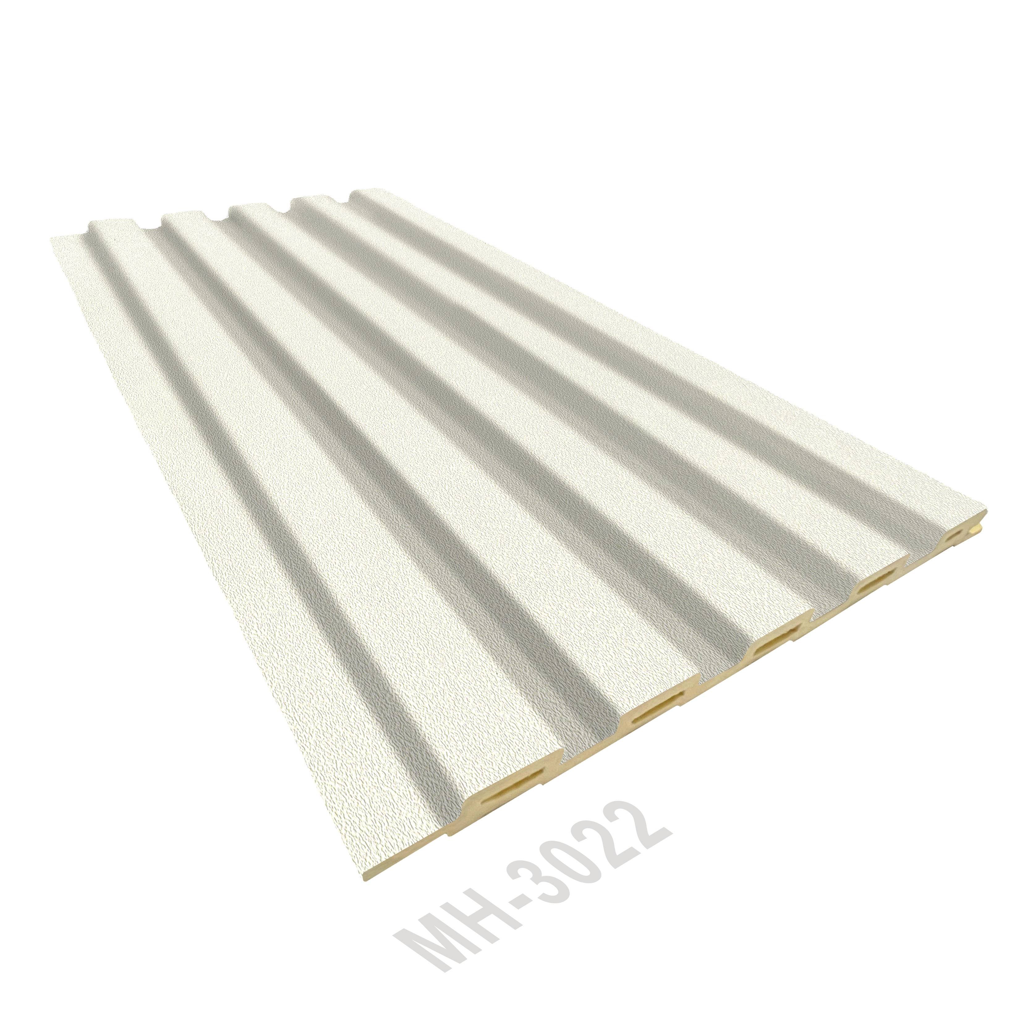 Fabric pure white design warm feeling easy clean interior decoration bamboo fiber 3d fluted wall panel