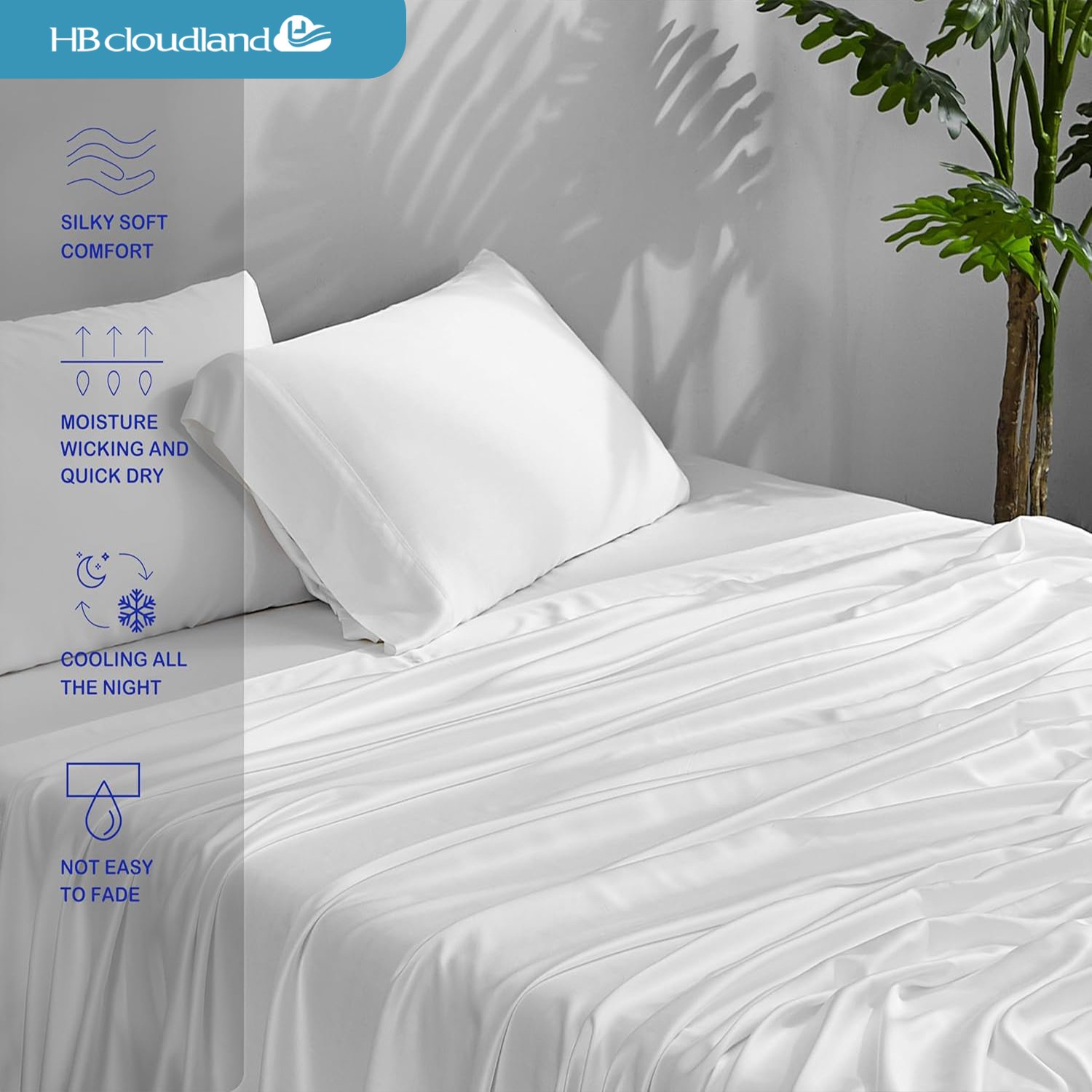 Cloudland Sheets Set Organic Bamboo Bed Sheet 100% Bamboo Linen Bedding 100% Viscose Bamboo Sheets Queen