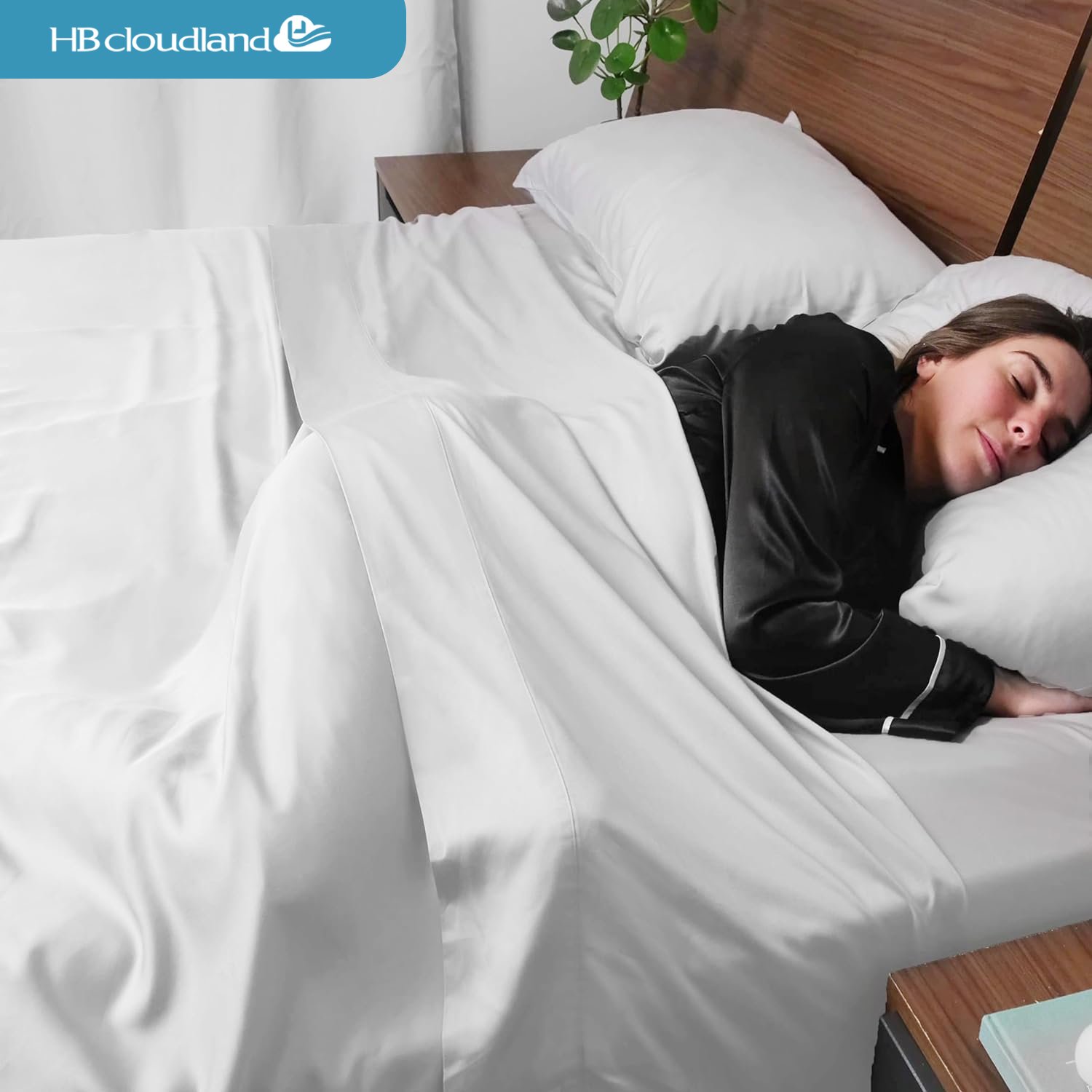 Cloudland Sheets Set Organic Bamboo Bed Sheet 100% Bamboo Linen Bedding 100% Viscose Bamboo Sheets Queen