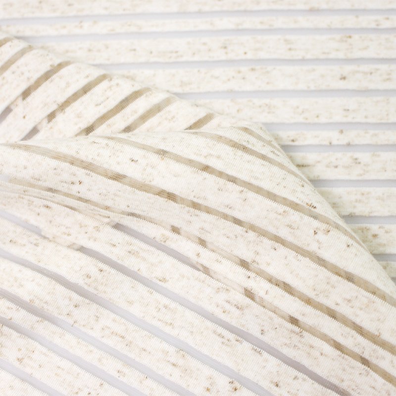 175gsm 82% polyester 13% linen 5% spandex stripe jersey greige individuation knitting fabric for clothing full dress