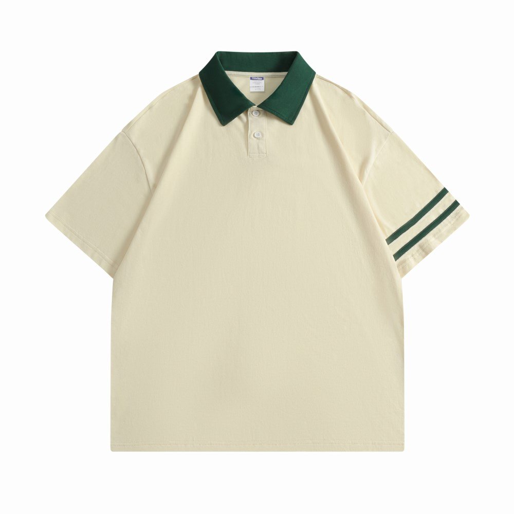 High quality Men's 2024 new men's vintage polo shirt button short-sleeved stand-up collar letters embroidered T-shirt summer