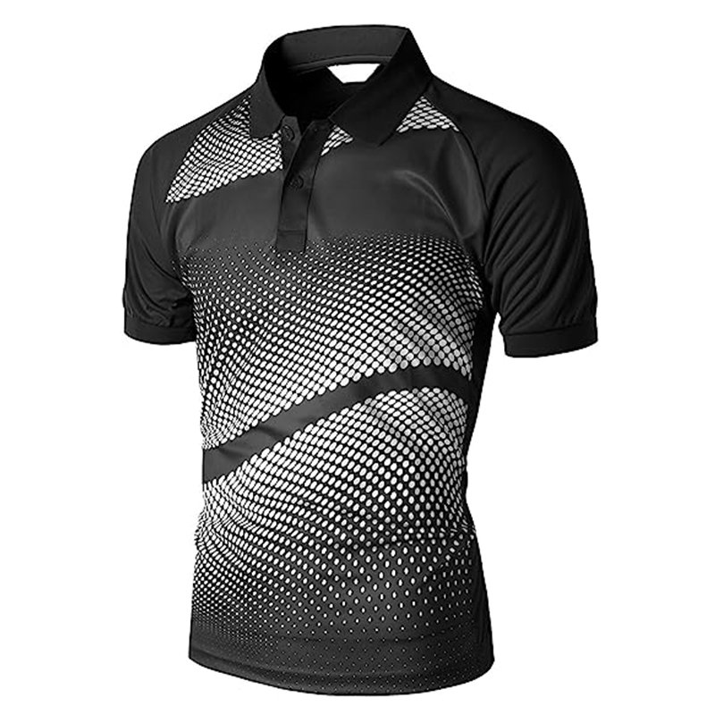 High quality Men's 2024 new men's vintage polo shirt button short-sleeved stand-up collar letters embroidered T-shirt summer