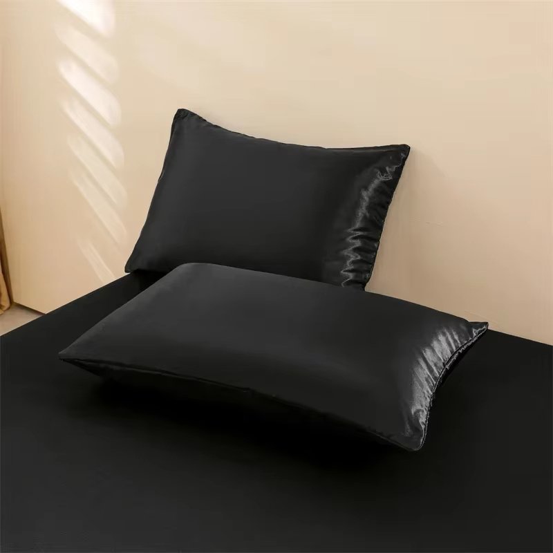 Satin Bed Sheets Silky Bedding Set 1 Deep Pocket Fitted Sheet + 1 Flat Sheet + 2 Pillowcases
