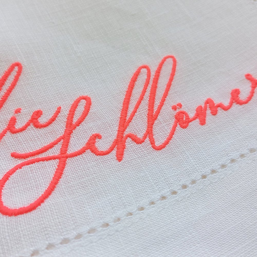 Embroidered patterns Cloth Linen Napkins monogram French luxury flax fabric hemstitch Linen placemat for hotel custom name