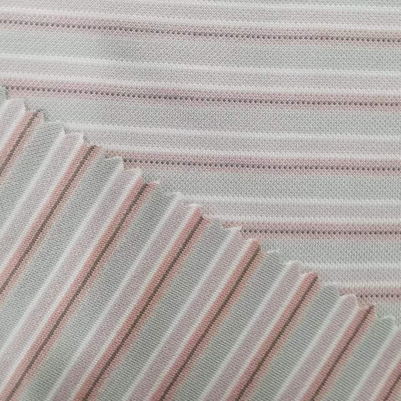 100 Bamboo Men'S Pique Jacquard Fabric Custom Yarn Dye Jacquard Fabric