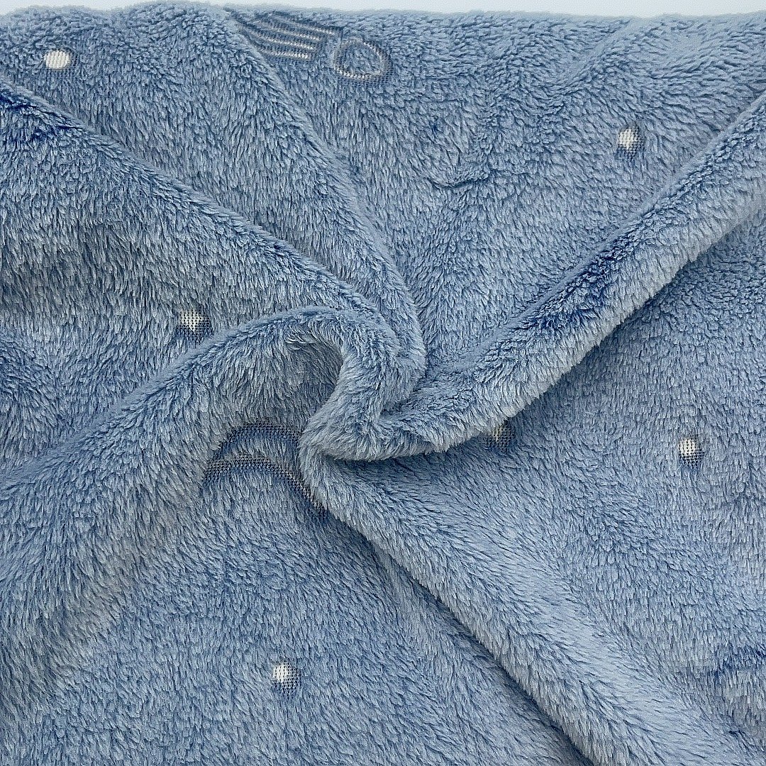 Classical 100%recycled 3D jacquard flannel fleece fabric for babies' blankets