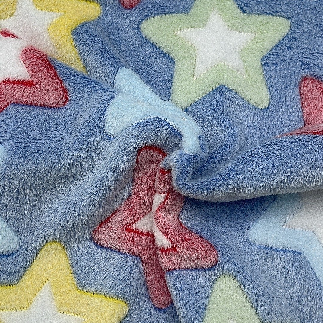Classical 100%recycled 3D jacquard flannel fleece fabric for babies' blankets