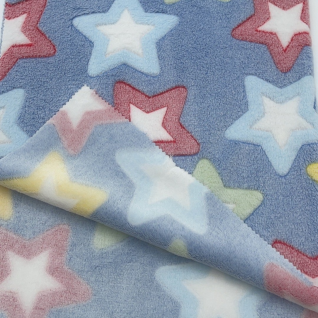 Classical 100%recycled 3D jacquard flannel fleece fabric for babies' blankets