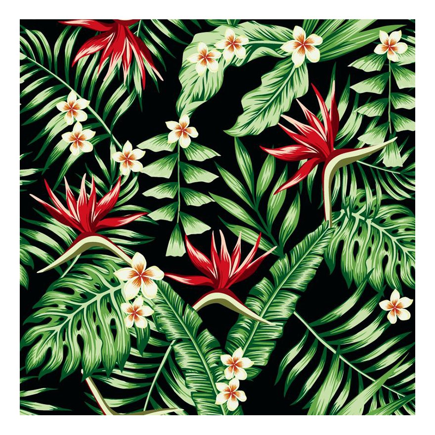 Wholesale hot selling tropical design moss crepe chiffon digital printing on fabric for clothing