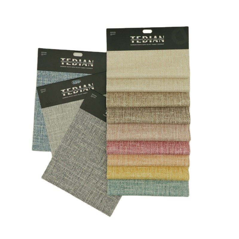 TC1 European Comfortable Pattern Customization Linen Printed Fake Linen Velvet Fabric for Sofa