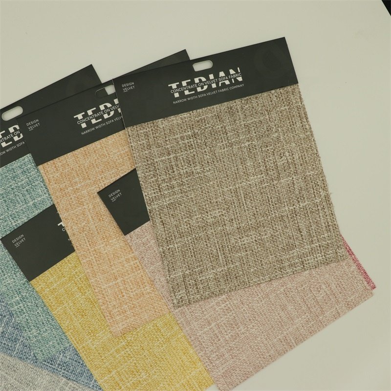 TC1 European Comfortable Pattern Customization Linen Printed Fake Linen Velvet Fabric for Sofa