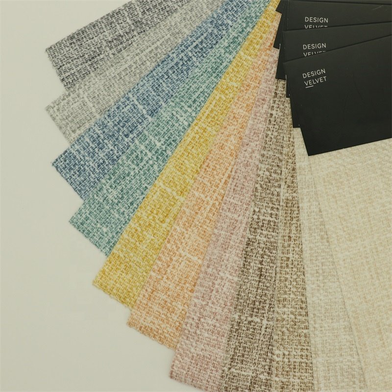 TC1 European Comfortable Pattern Customization Linen Printed Fake Linen Velvet Fabric for Sofa