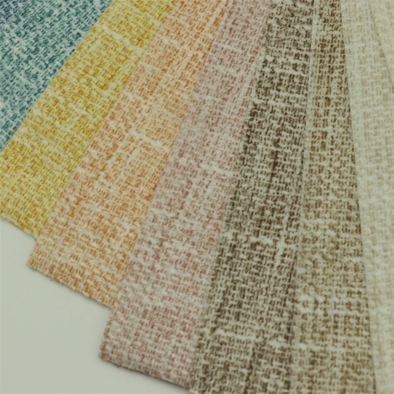 TC1 European Comfortable Pattern Customization Linen Printed Fake Linen Velvet Fabric for Sofa