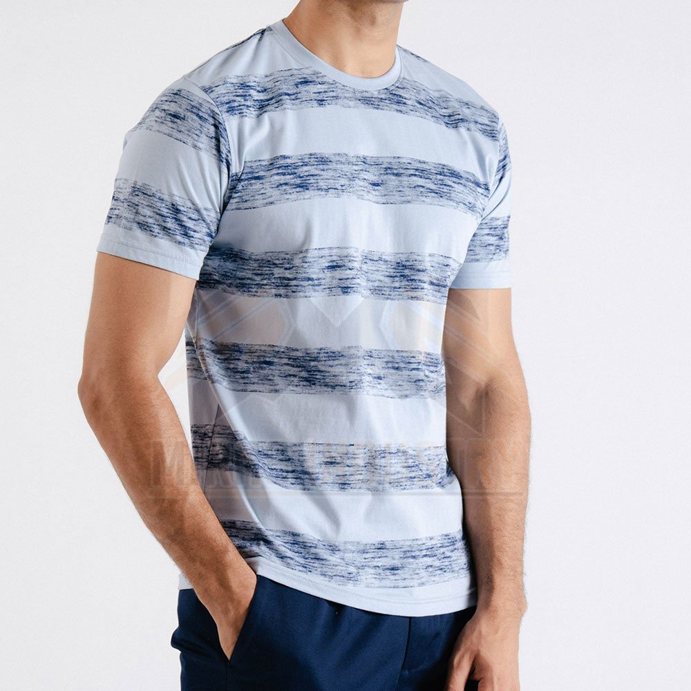 Men's New Style Quick Dry Custom Made T-Shirt Breathable Knitted Fabric with Boxy Short Sleeve Dyed Print in Pakistan
