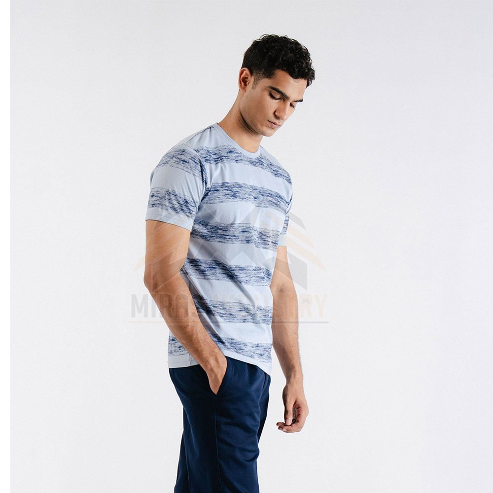 Men's New Style Quick Dry Custom Made T-Shirt Breathable Knitted Fabric with Boxy Short Sleeve Dyed Print in Pakistan