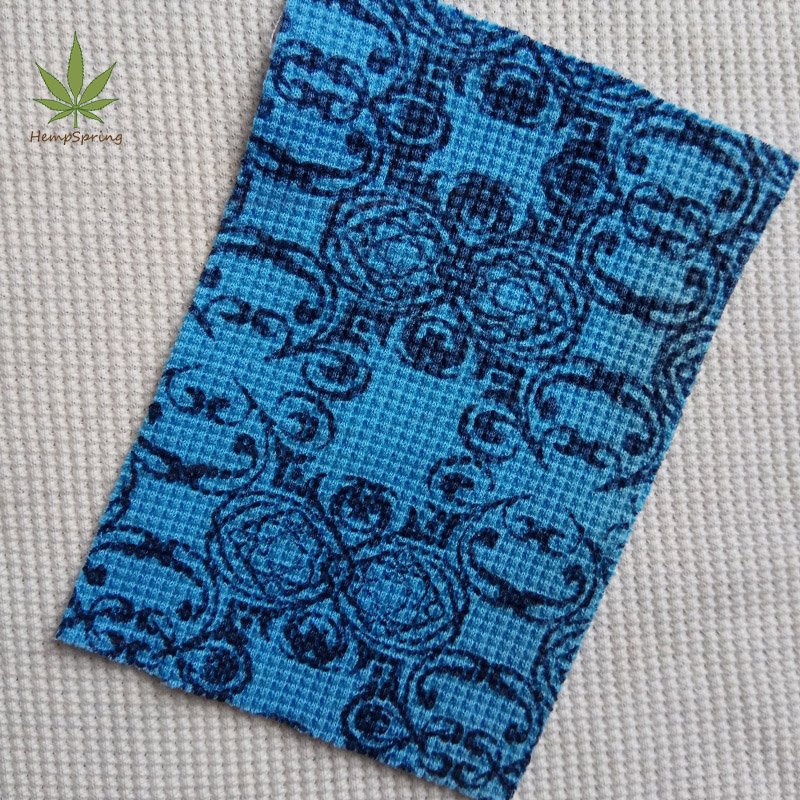 HempSpring Hemp organic cotton waffle knit blend fabric t shirt waffle hemp fabric sustainable waffle