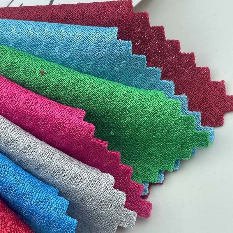 75D knitted mesh hole cloth all polyester four-stage honeycomb net cloth 150g new T-shirt sportswear home textile fabric