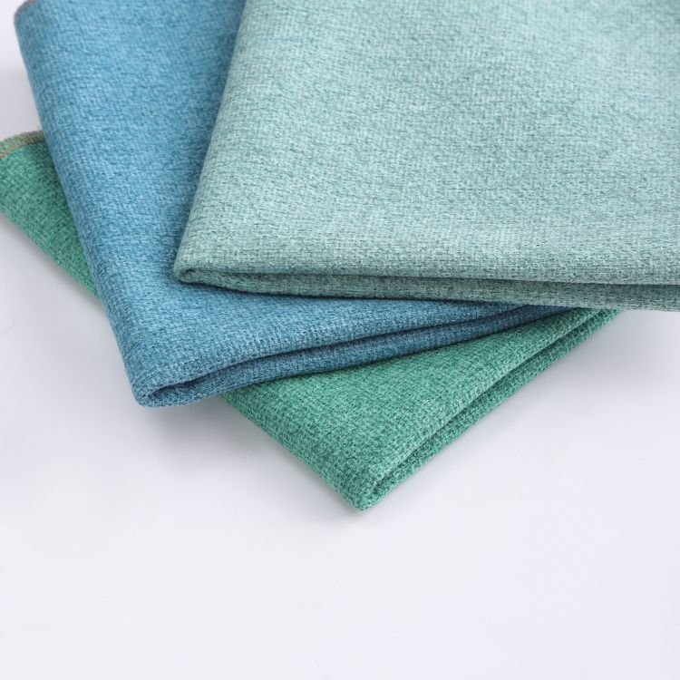 Low Moq 100% Polyester Linen Fabric Wholesale Melange Cashmere Plain Weaved Sofa Upholstery Fabric Woven