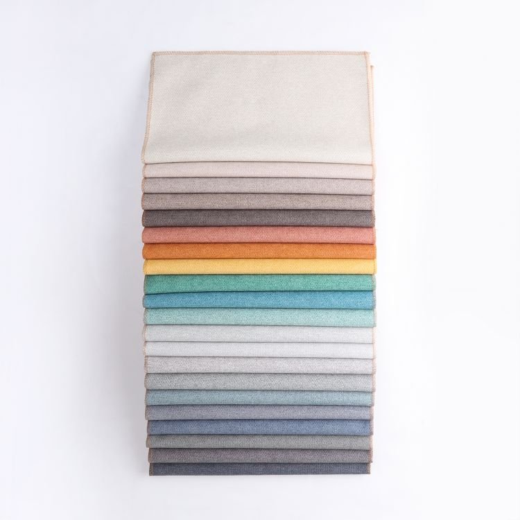 Low Moq 100% Polyester Linen Fabric Wholesale Melange Cashmere Plain Weaved Sofa Upholstery Fabric Woven