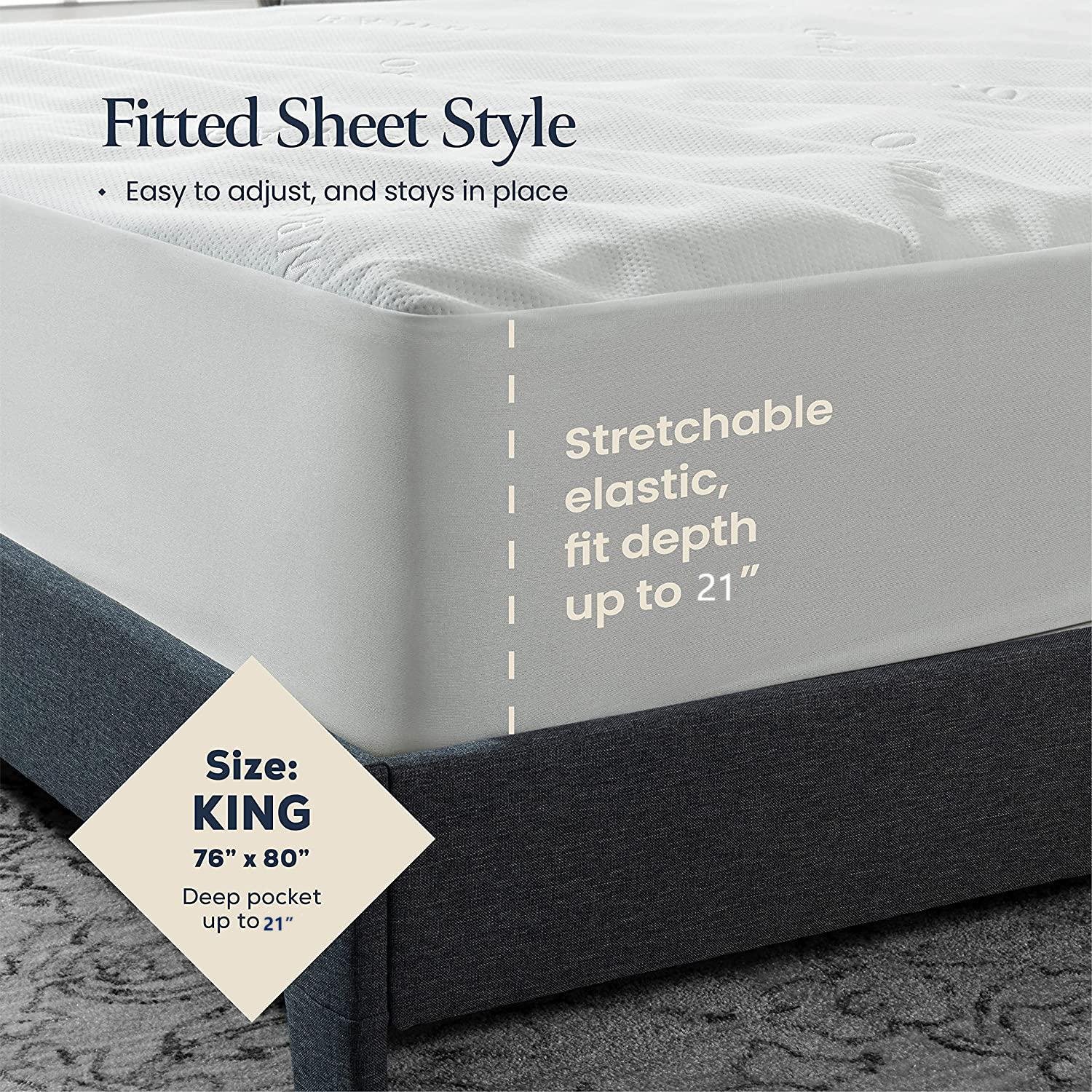 Ultra Waterproof Mattress Protector Hypoallergenic Bamboo Mattress Protector Super Soft Breathable & Noiseless Jacquard Fabric
