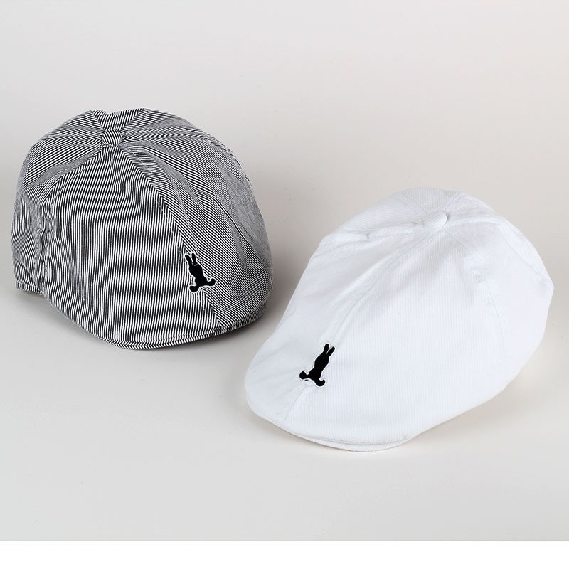 Wholesale New Solid Color Striped Embroidered Little Baby Berets Baby Hats Beret Baby Cotton Adjustable Printed Boys