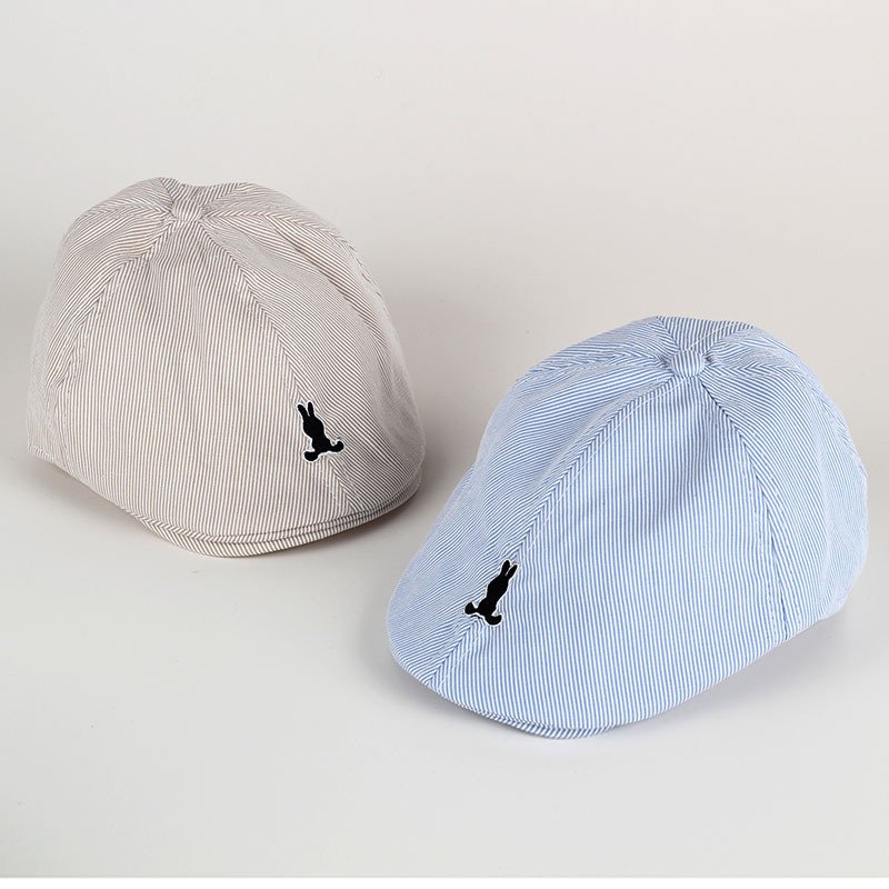 Wholesale New Solid Color Striped Embroidered Little Baby Berets Baby Hats Beret Baby Cotton Adjustable Printed Boys