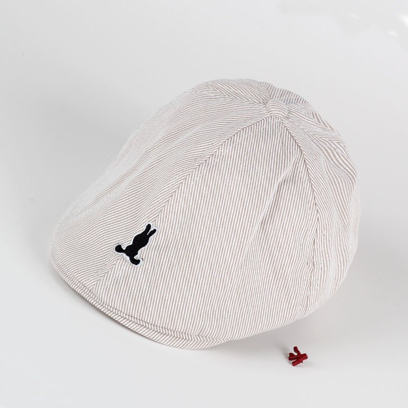 Wholesale New Solid Color Striped Embroidered Little Baby Berets Baby Hats Beret Baby Cotton Adjustable Printed Boys