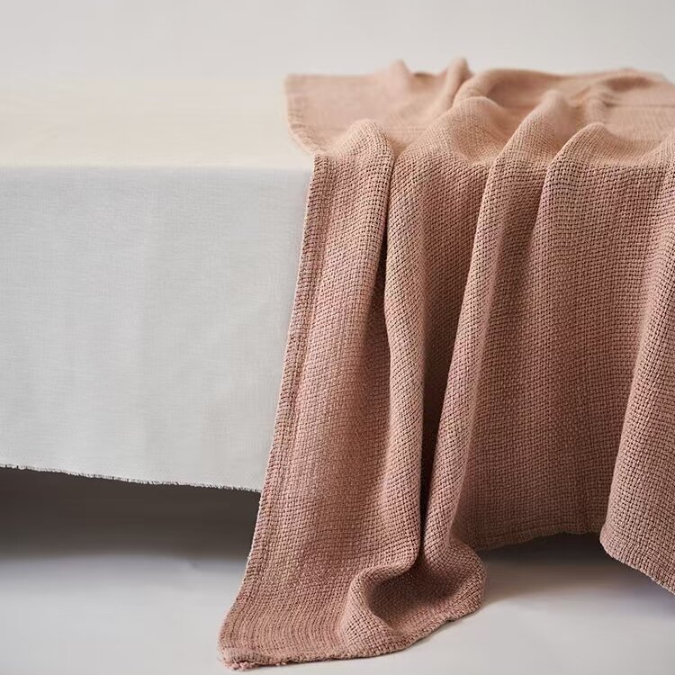 Belgium Linen Throw Blanket Wholesale Customized Thick 100% Belgium Linen Blanket