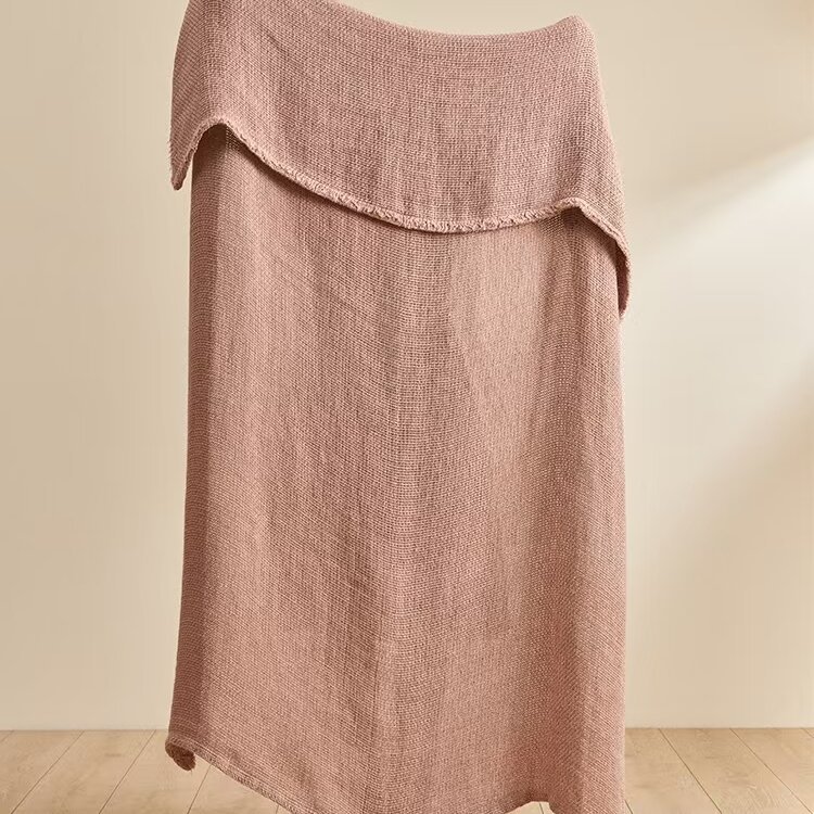 Belgium Linen Throw Blanket Wholesale Customized Thick 100% Belgium Linen Blanket