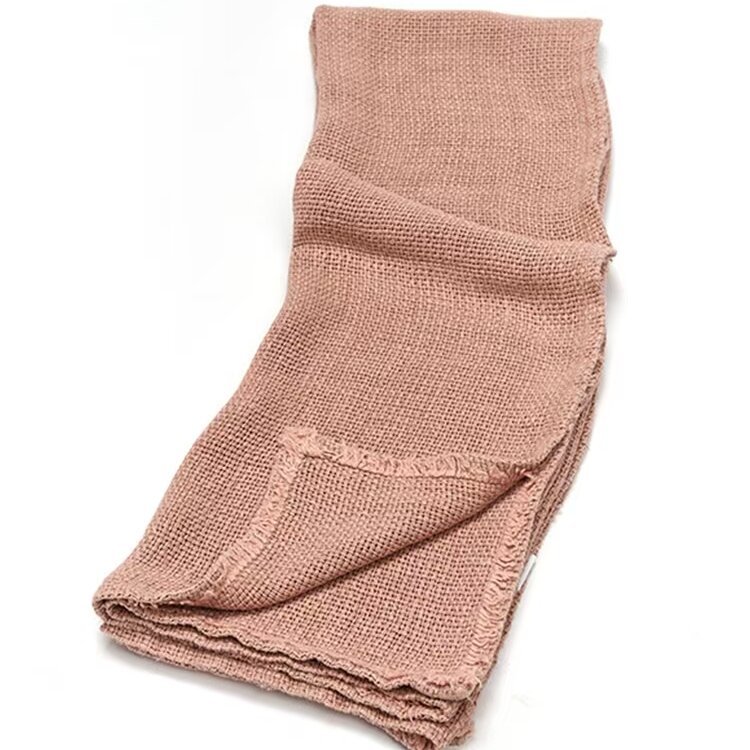 Belgium Linen Throw Blanket Wholesale Customized Thick 100% Belgium Linen Blanket