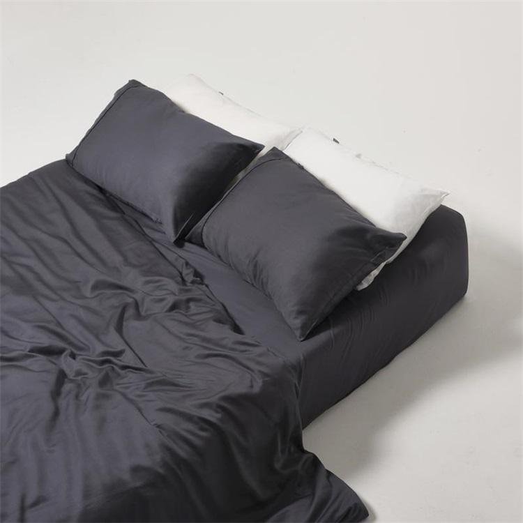 Innovative Dark Grey Bamboo Fiber Beddings Luxurious Silky 100% Viscose Bamboo Cooling Bed Sheet Set